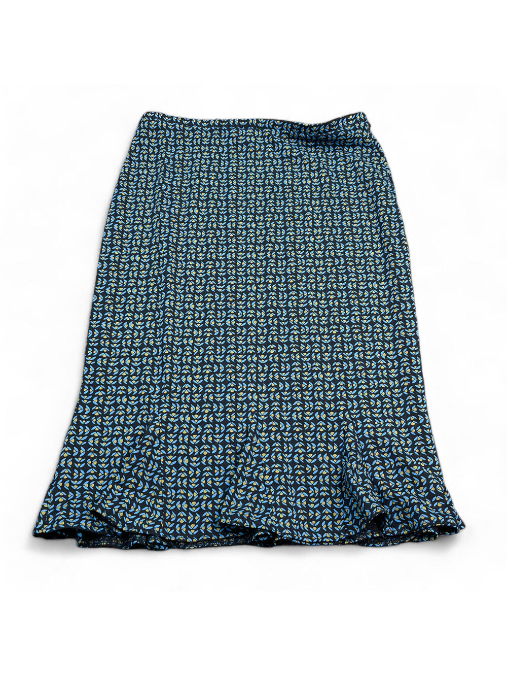 Express Maxi Skirt Womens Size XS Blue Green Patterned Stretch Casual